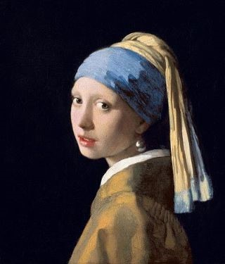 Painting of Vermeer: Girl with the pearl earring
